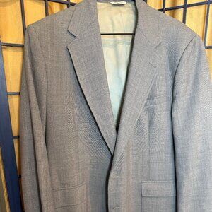 Chaps Gray Sport Coat Blazer Mens 46R Classic Two Button Jacket